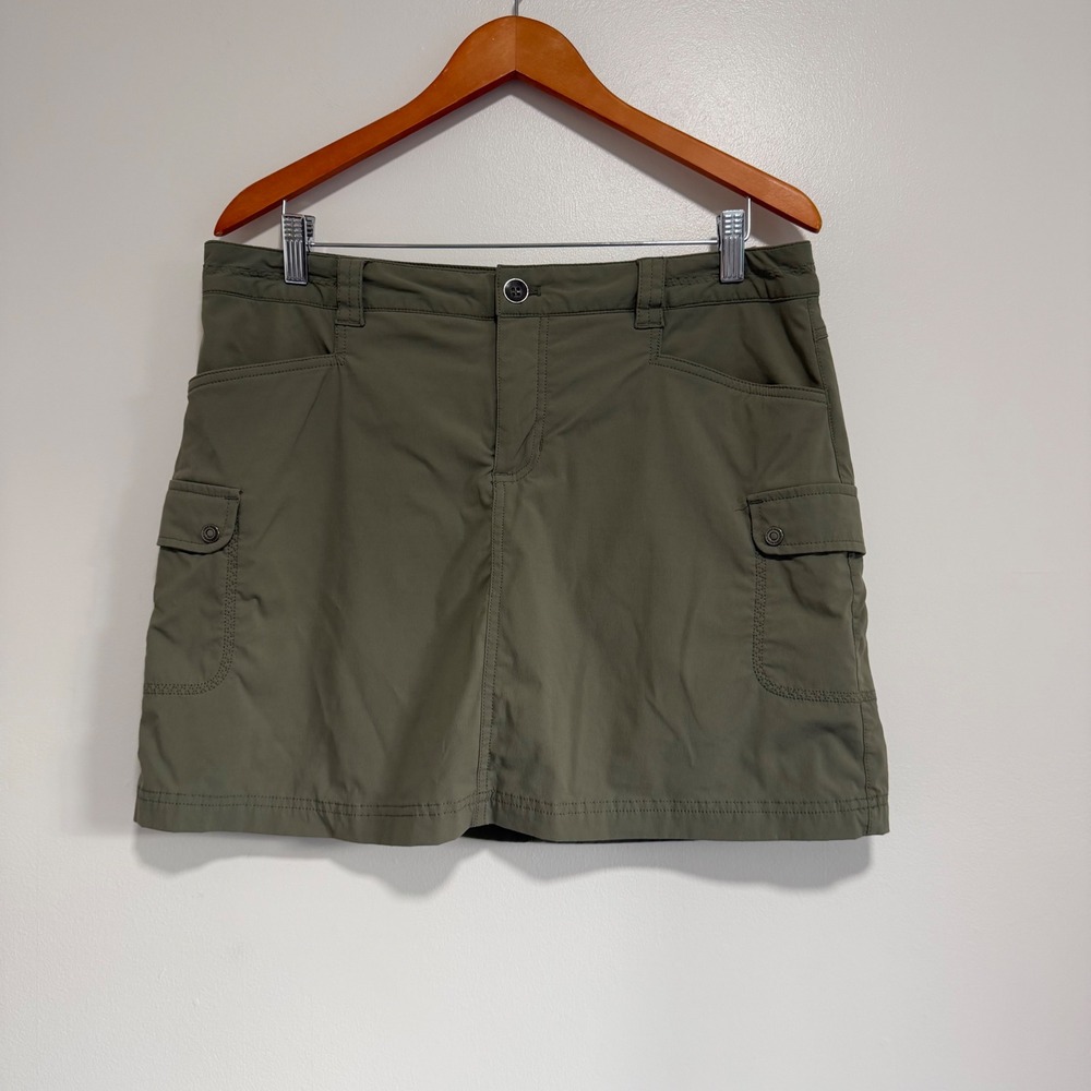 Eddie Bauer Cargo Skort Size 12 Olive Green Travex Hiking Skirt Gorpcore Utility